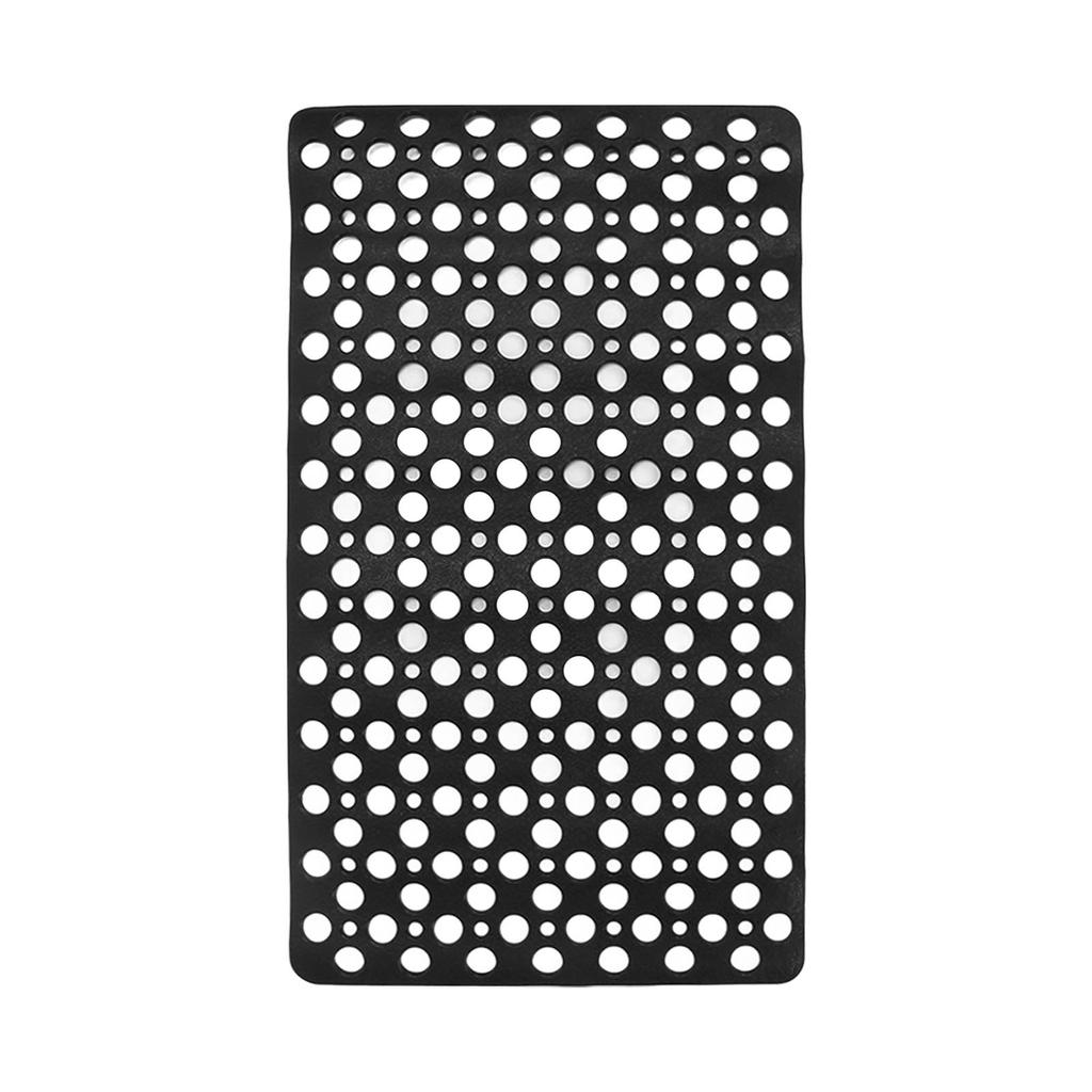 Bathtub Shower Mat TPE Black Non Slip Bath Shower Floor Mat with Drainage Hole Bath Mats for Home
