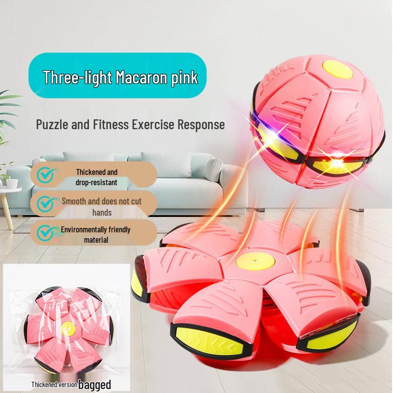 Magic Flying Saucer Ball: Deformable Outdoor Stomp Toy with Lights for Kids