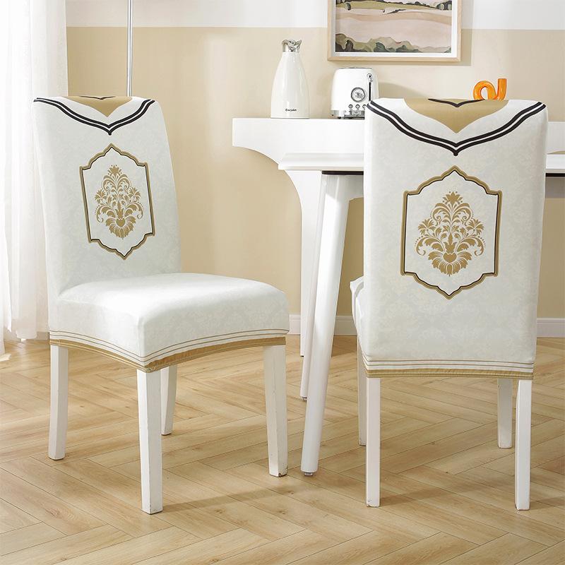 

Эластичный чехол на стул Бытовой чехол на стул для обеденного стола Современный простой набор подушек для стула Чехол на табурет Чехол на стул M size [Chair back height 53-62cm]