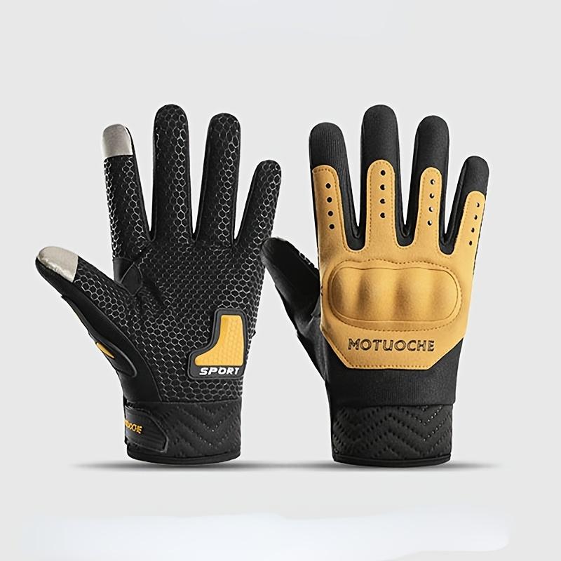 New Motorcycle Riding Gloves for Men, Outdoor Sports Motorcycle Anti-Slip Touchscreen Cycling Gloves, Outdoor Sports Fitness Training Gloves