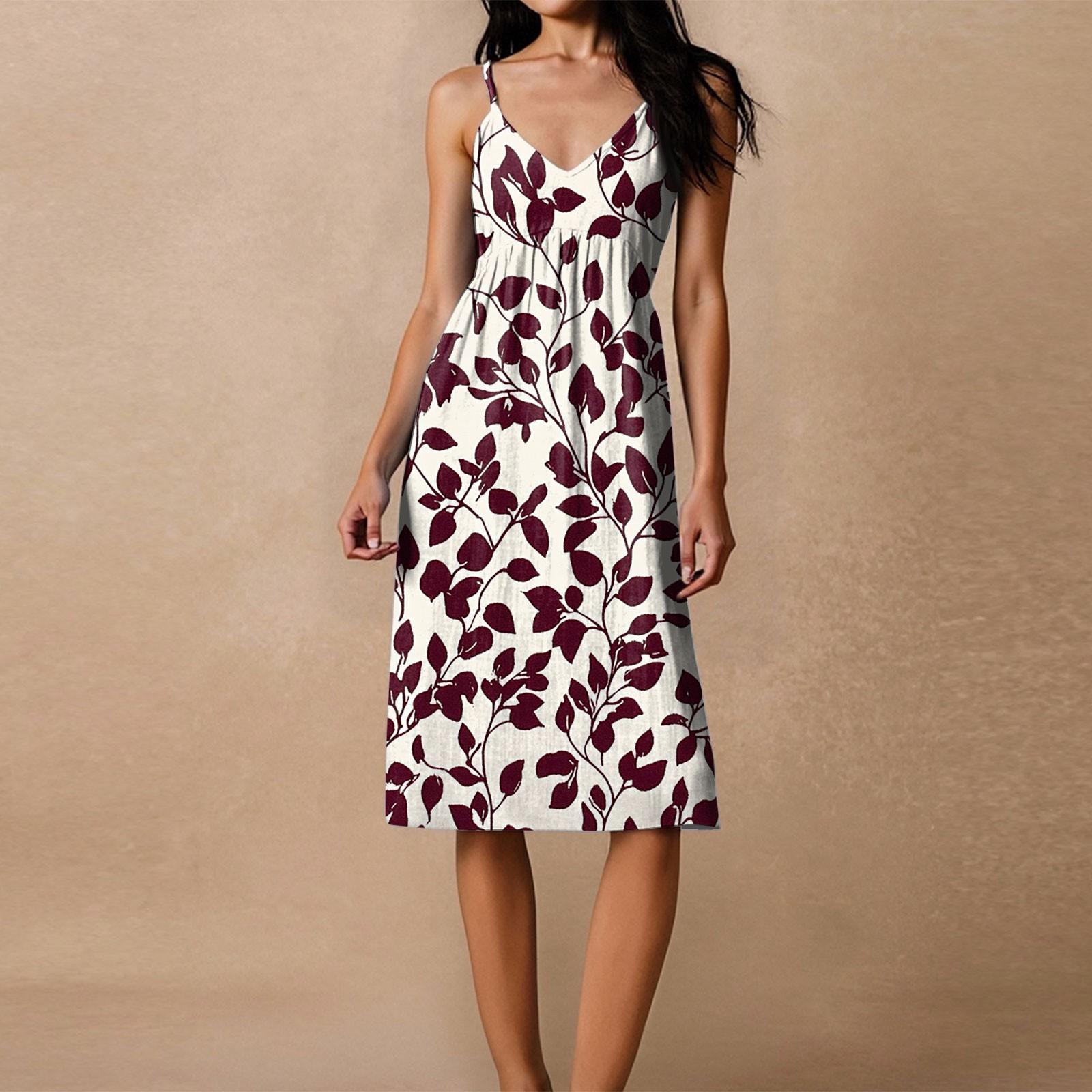 

Женский сарафан на тонких бретелях, с открытой спиной, с бантом, свободный, повседневный, пляжный, для отпуска, с цветочным принтом S винный