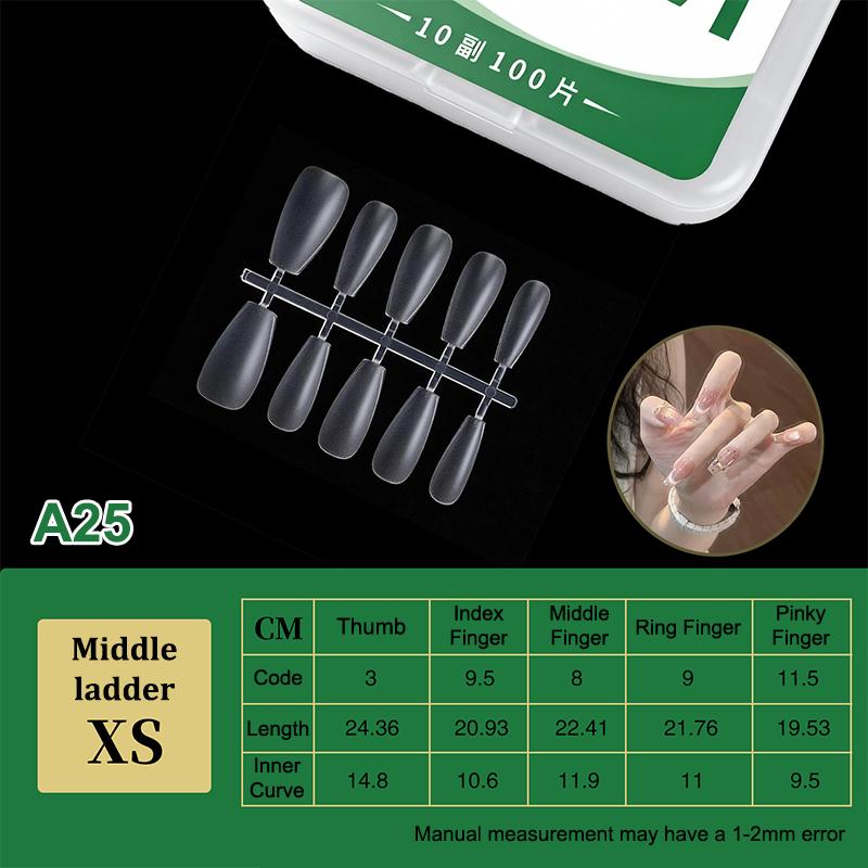 100Pcs/Box Matte Fake Nails No Polishing Press On False Nails Medium Short Design High Matt Soft Gel Nail Tips For Extension