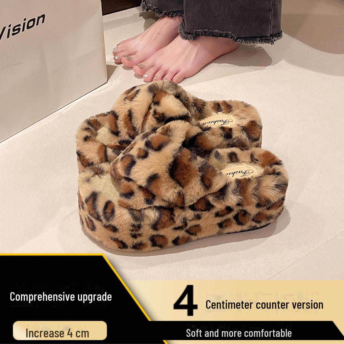 

Жіночі пухнасті капці з леопардовим принтом, що збільшують зріст - Мода осінь/зима 2024. 40-41 Standard