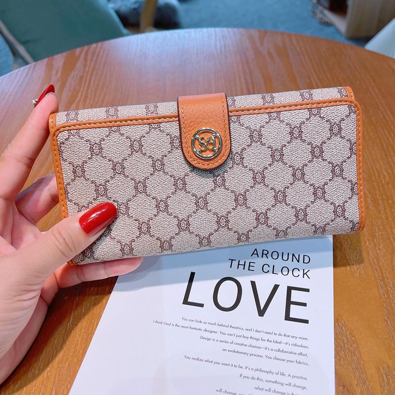Genuine Leather Women Wallets Fashion Brand Design Long Purse Triumphal Arch Clutch Bag Calfskin Billfold Card Holders