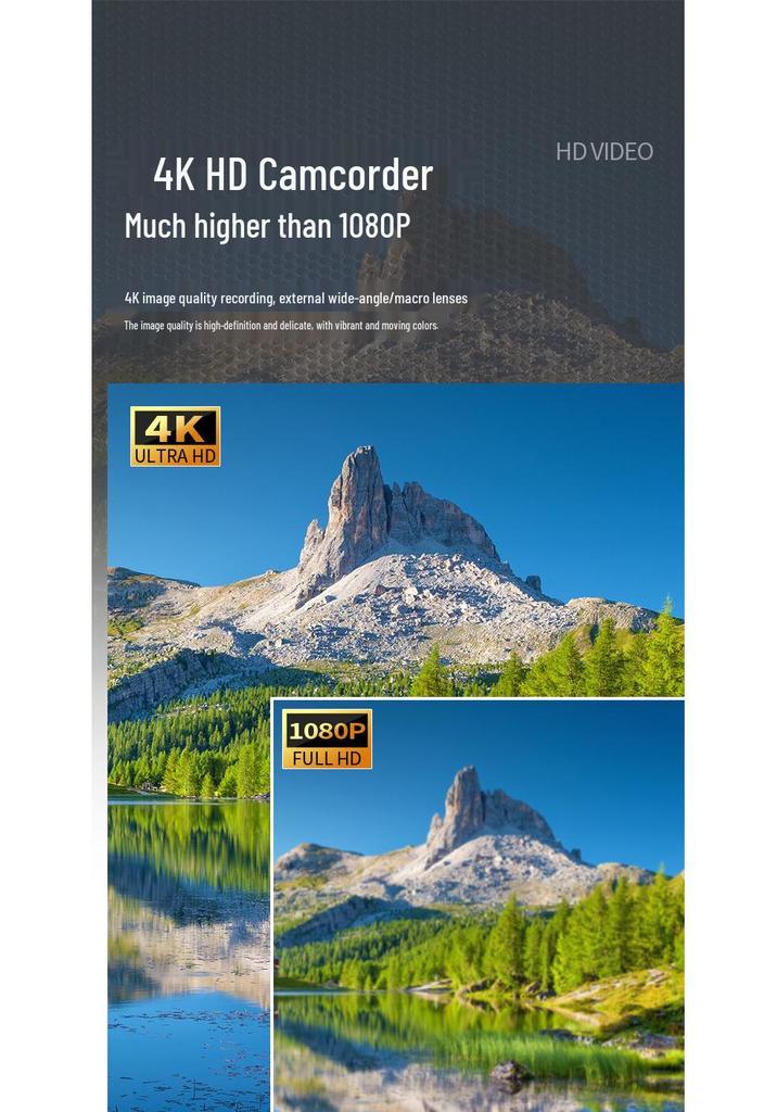 4K Camera with 48MP HD Digital Video Recorder & Microphone