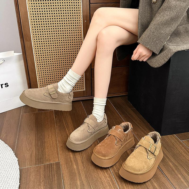 Boken cotton shoes women's winter velvet outer wear 2025 new thick soled high head bread shoes snow boots