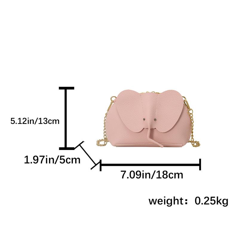 New Fashionable Cartoon Shoulder Bags Exquisite Elephant-shaped Crossbody Bags Versatile Solid-color Casual Bag Lightweight Bags