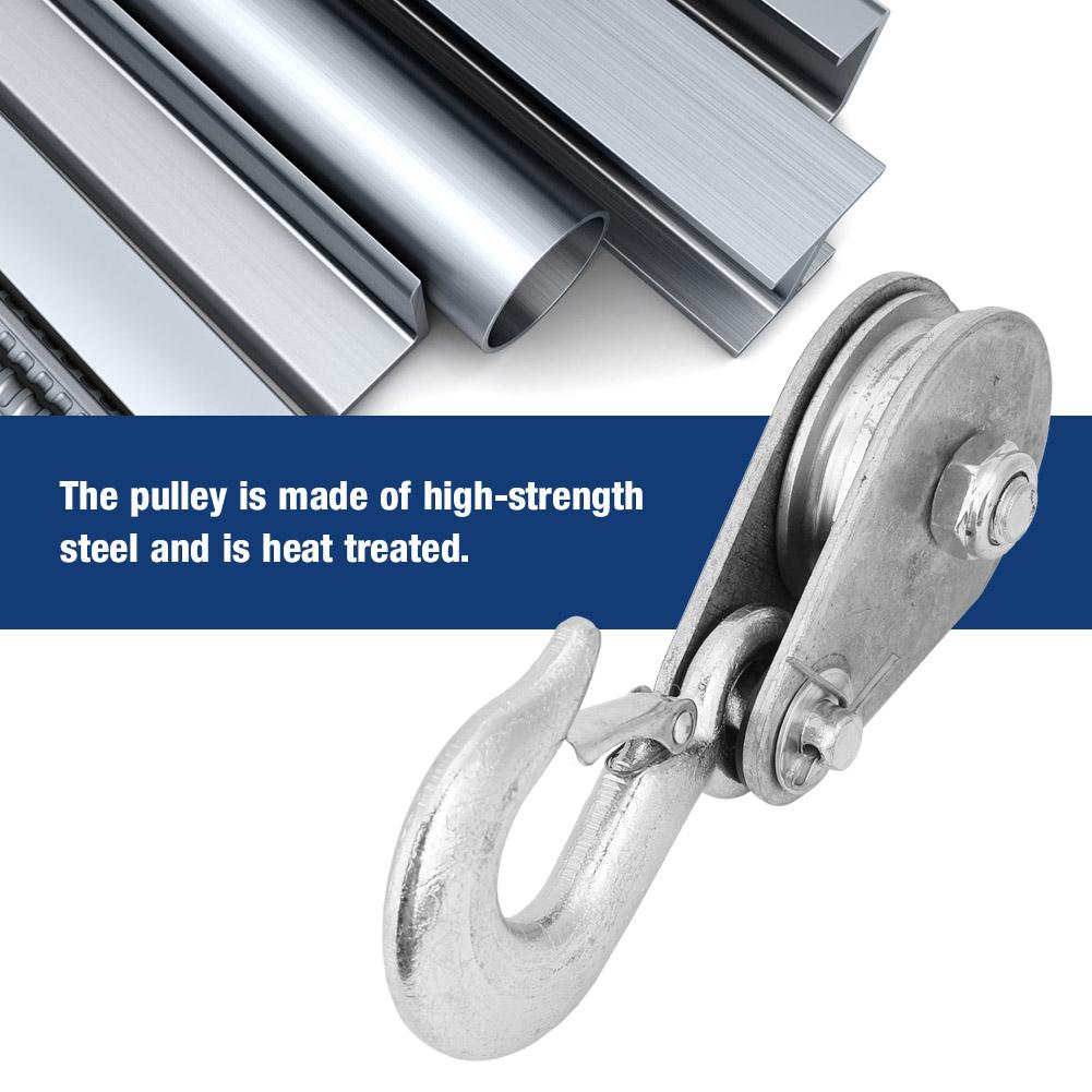1Pcs High Strength Steel Single Wheel Lifting Rope Pulley Block(1 ton)