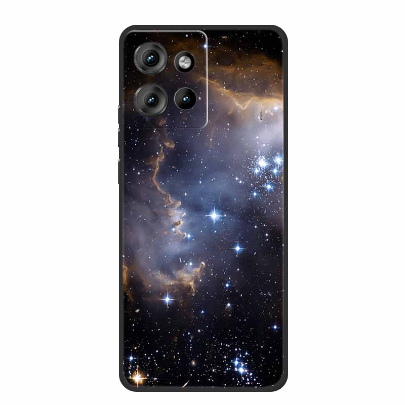 For Motorola Moto G 2025 Case Fashion Flower Black Silicone Soft TPU Back Cover Case For Motorola G75 S50 Edge 50 Neo Phone Case