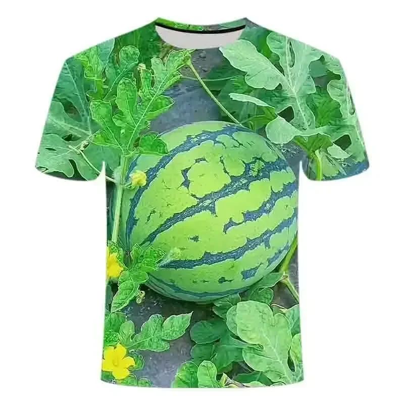 

Men s Casual Fashion Watermelon Creative Graphic T-Shirt Fun O Neck Short Sleeve Everyday Pop Loose Breathable Plus Size Top S