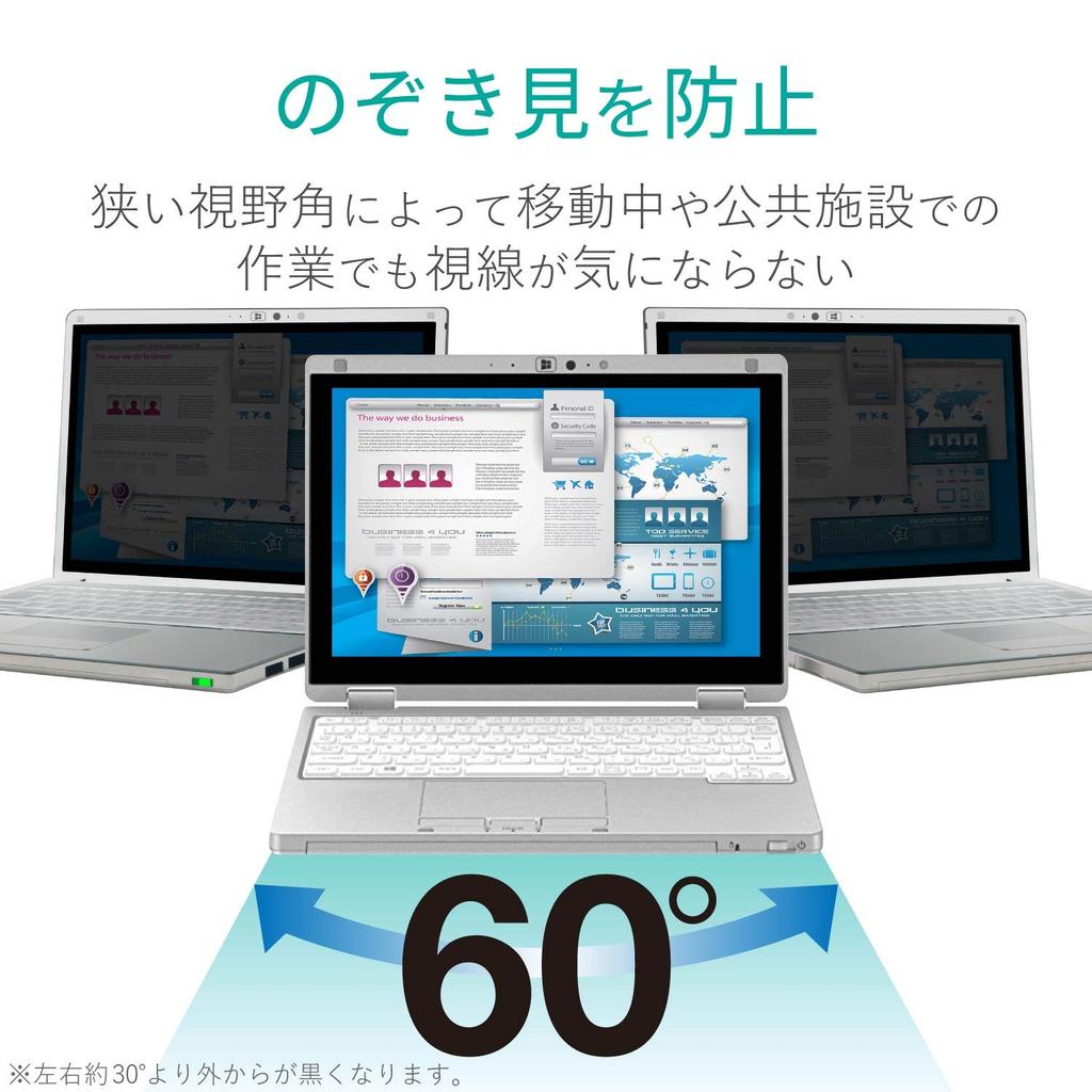 Elecom Filtr Prywatności EF-PFSP02 do Let's Note CF-SV, CF-SZ Series 12,1 cala, Zapobieganie Hackingowi Wizualnemu i Ochrona Prywatności