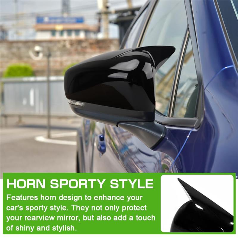 Rearview Mirror Cover Trim Side Mirror Cap Exterior Accessories For Subaru Crosstrek 2023 2024 ,Bright Black Bright Black