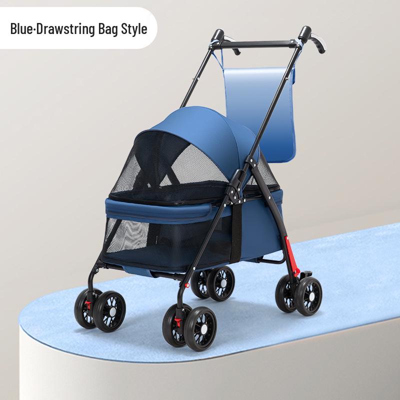 Lightweight Foldable Pet Stroller for Small Dogs & Cats - Outdoor Travel Cart