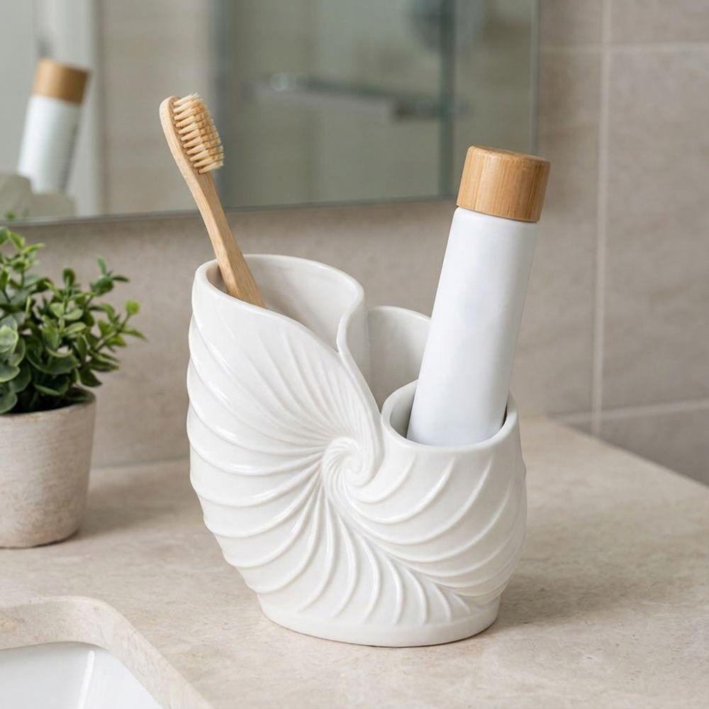 Ocean Style Nautilus Toothbrush Holder 3D Printed Makeup Brush Organizer Washbasin