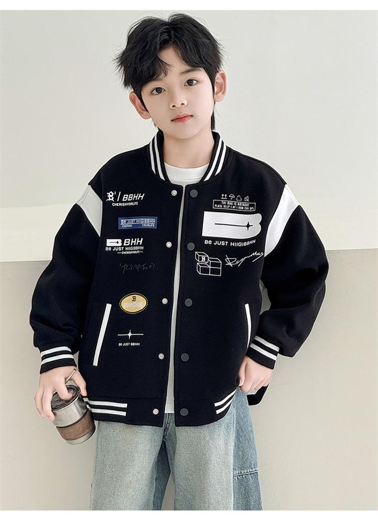 Boys' outerwear Spring and Autumn 2026 New Style Big Boys' Spring and Autumn Sportswear Children's Handsome Red Baseball Jacket