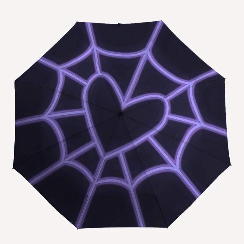 

1pc Spider Web Heart Automatic Open/Close Umbrella Compact Folding Umbrella, All-Season Portable Umbrella for Women/Men F1124240