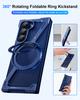 Oatsbasf Frameless Z Case for Samsung Galaxy Z Fold 7 Phone Case with 360° Rotatable Ring Metal Phone Cover Shockproof Bumper