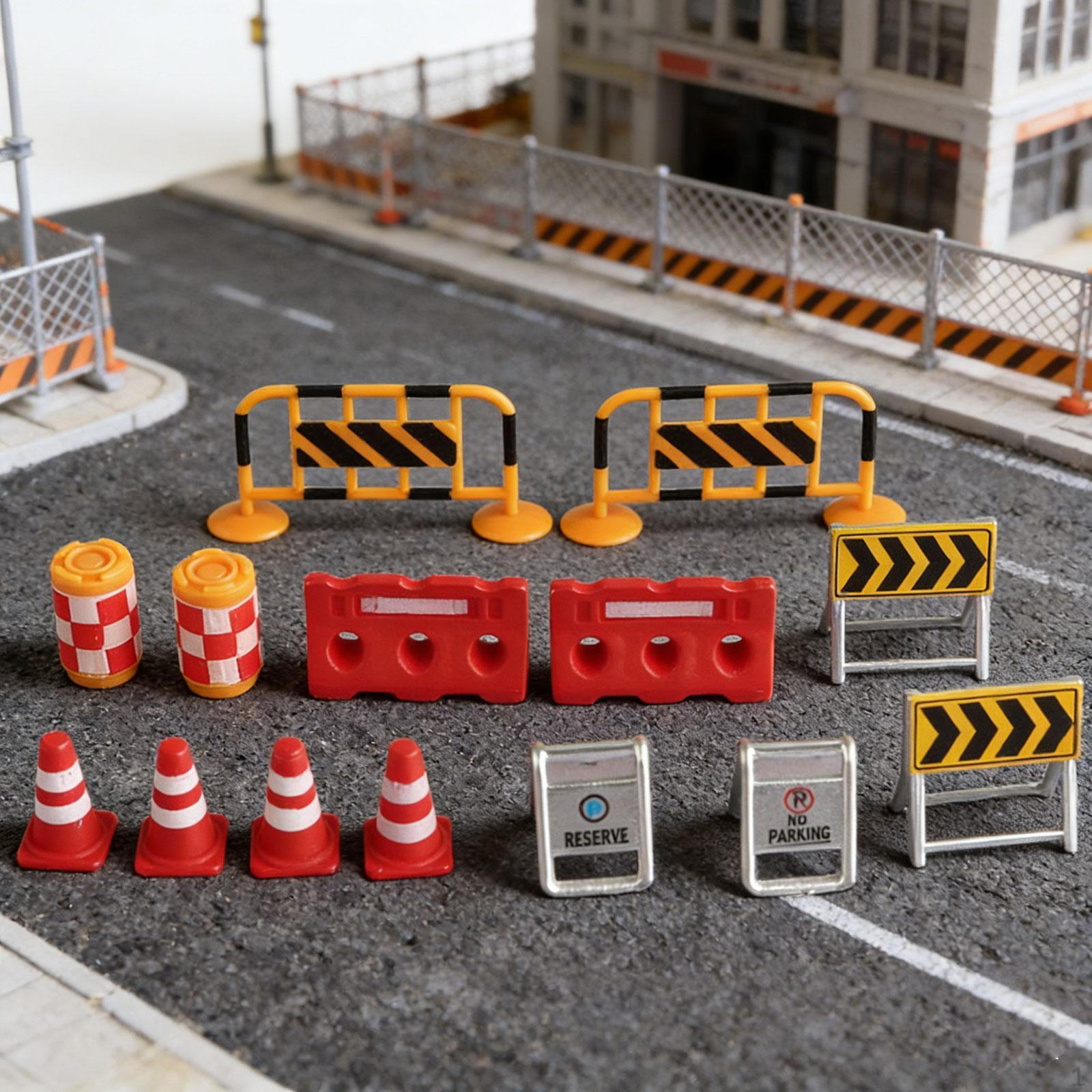 

14Pcs Miniature Traffic Road Signs Models Mini Construction Toys Educational Playset Girls Kids
