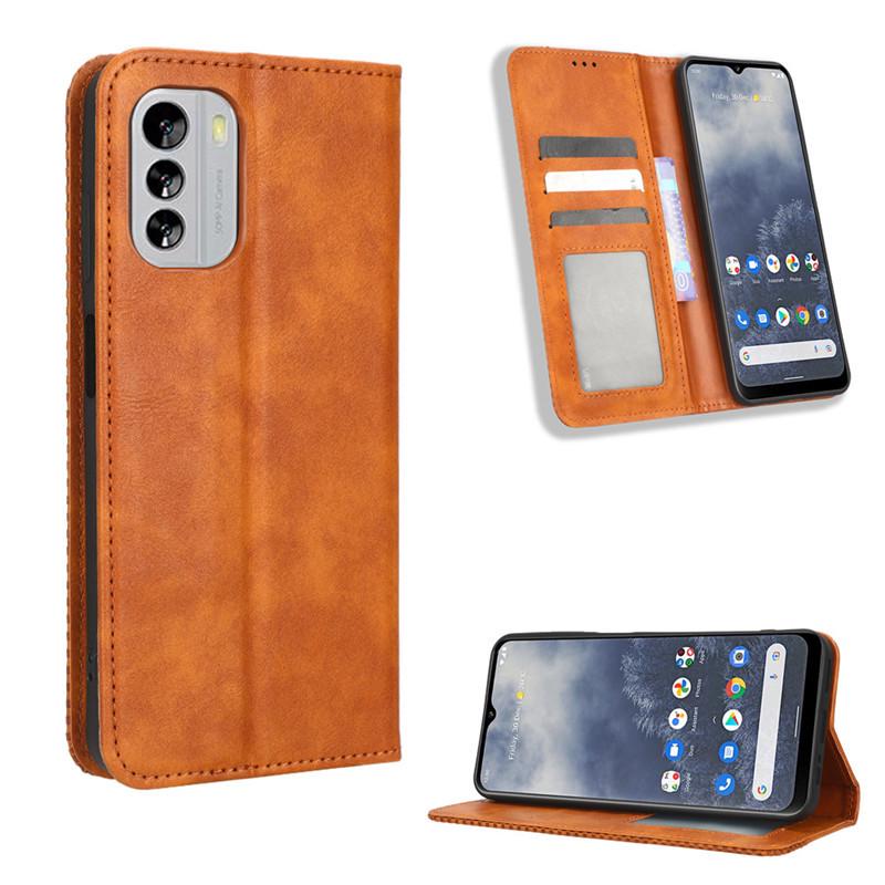Nokia G60 5G Magnetic Flip Leather Case with Card Slot, Retro Design