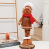 Weihnachts-Lebkuchenmann-Puppe mit dehnbaren langen Beinen und stehender Pose | Neues Plaid-Stoffornament für Weihnachtsbaum-Heimdeko