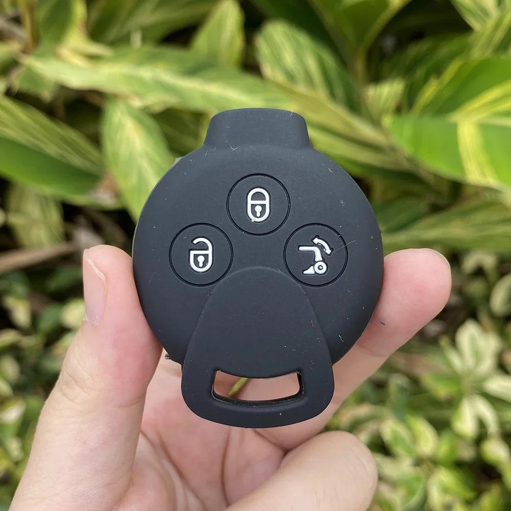 Silicone Car Key Case Rubber Cover Shell Protector for Mercedes Benz Smart Fortwo Crossblade K City Cabrio Keychain Accessories