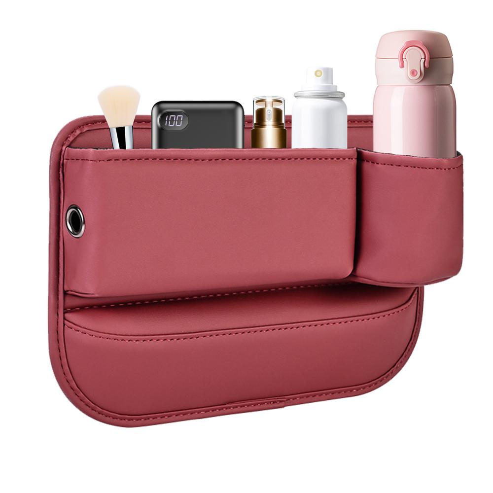 Cutie de depozitare pentru crăpături pentru scaune de mașină, umplere automată a fantelor pentru scaune, organizator multifuncțional, organizator de consolă din piele, cu suport pentru pahare, mașină