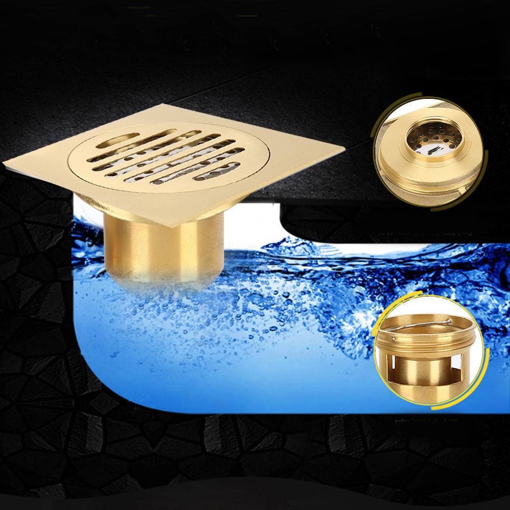 Household Brass Anti Odor Shower Floor Drain Bathroom Water Drainer Hardware Accessory