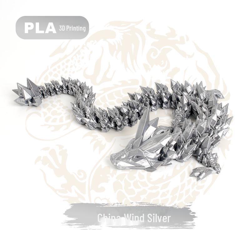 "Handcrafted 3D Printed Crystal Dragon Ornaments - Chinese Dragon & Dragon Egg Toys"