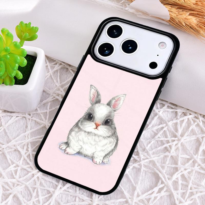 

Cute Bunny Rabbit Phone Case for iPhone 17 Air 16 15 11 12 14 13 Pro Max Shockproof Cover iPhone 15