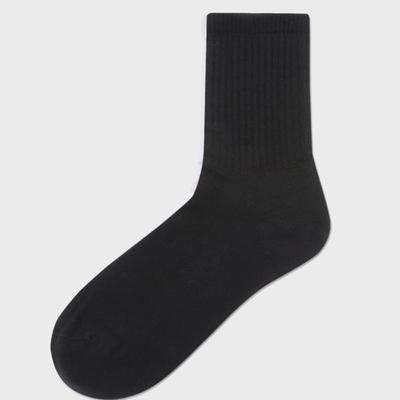 SOCKS THE LANGUAGE Plain Socks with Floor Cushion (Black)