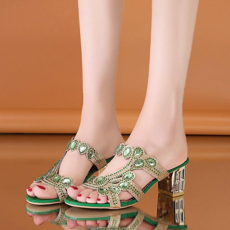 Fashion Heeled Outside Shoes Korea Style on Offer Shoe New Fashion Women's Slippers and Ladies Sandals Original 2025 Trend Casual Slides