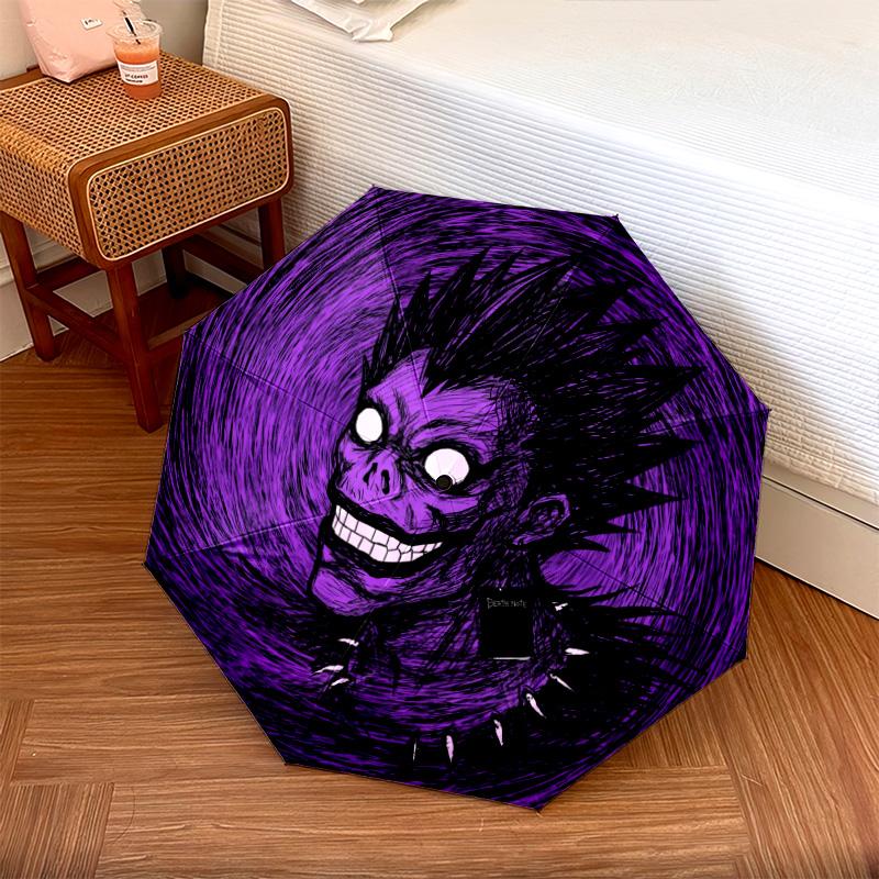 

1PC Automatic Folding Umbrella Death Note Pattern 8 Ribs Portable Foldable Travel Umbrella Christmas Birthday Gift разноцветный