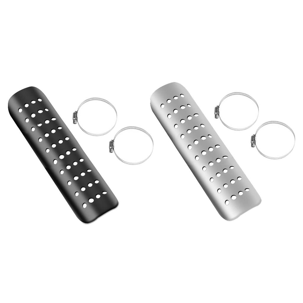 Motorcycle Exhaust Heat Shield Motorcycle Accessory with 2 Clamps Stylish