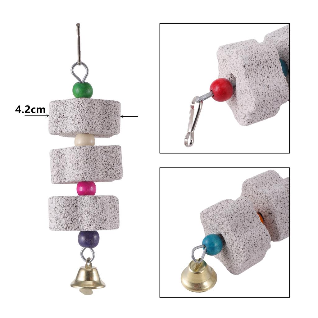 Stone Mineral Pet Supplies Bird Cage Toy Grinding Stone Flower Shape Hang Style Parakeet Toy For Parrot