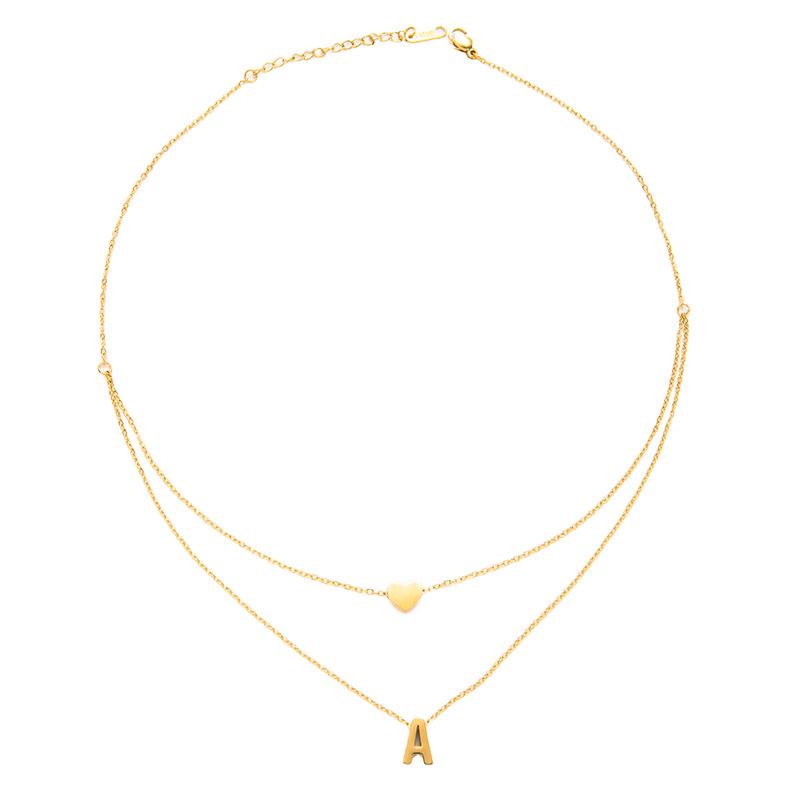 European & American Titanium Steel Letter Necklace for Women - High-End Luxury Clavicle Chain, Colorfast Stainless Steel Jewelry
