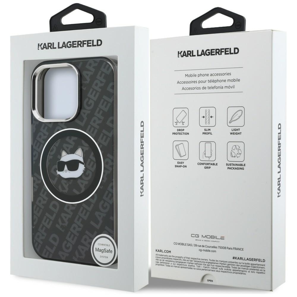 Karl Lagerfeld IML Choupette Head Logo MagSafe Case for iPhone 16 Pro Max Black