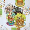 Cartoon Landscape Sticker Cute Miniature World 3D Three-dimensional House Unzipped DIY Scene Handbook Sticker