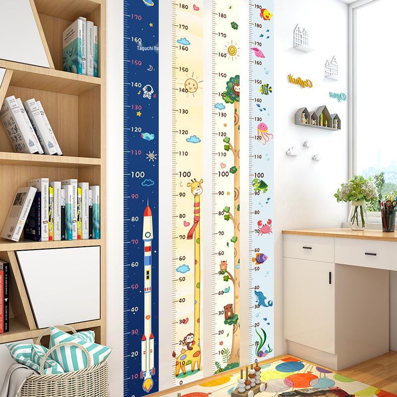 Removable Waterproof Cartoon Height Wall Sticker for Kids' Room