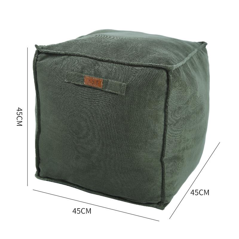 Unstuffed Pouf Cover No Filling Cushion Cover Oil Wax Leather Footstool Lazy Floor Futon Bedroom Decor Foot Stool Ottoman Cover