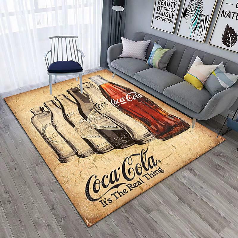 Christmas Gift Halloween Themed Cola Beverage Coca Cola Carpet Is Suitable for Living Room and Bedroom Doormats Office Balcony Decorative Carpet V27