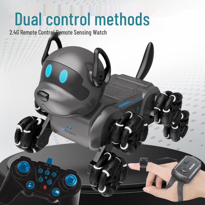 Gesture-Controlled Stunt Dog Robot: 8-Wheel 4WD Climbing and Drifting Pet with 2.4G Remote