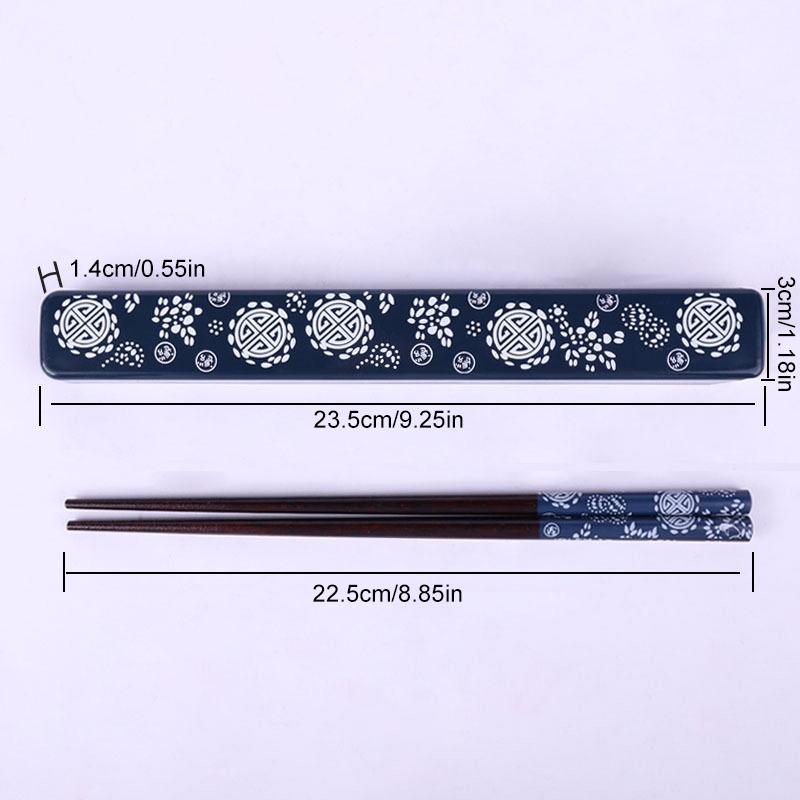 1Set Japanese Chopsticks Travel Camping Wooden Chopsticks Set With Case Reusable Sushi Sticks for Food Kitchen Tableware