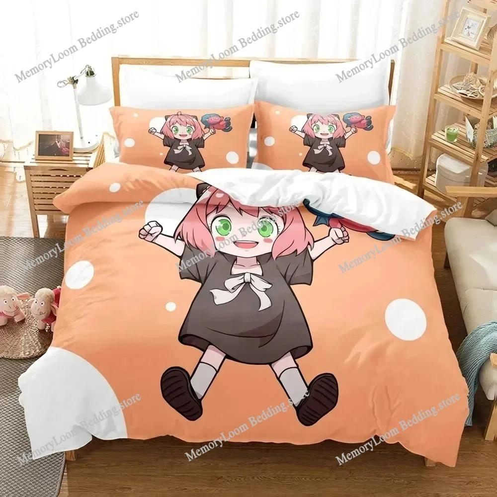 SPY×FAMILY Bedding Set Anya Forger Duvet Cover Set Microfiber Single Queen King Twin Full Size Quilt Cover for Adult Kids