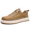 Solid Color Lace Designer Board Shoes for Men Spring Autumn Fashion Casual Shoes Male Retro New Leather Sneakers Man