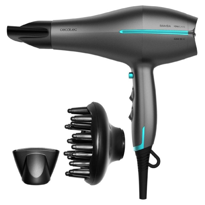 Cecotec sèche cheveux bamba ionicare 5300 maxi aura black. technologie ionique réelle avec un grand débit d'air