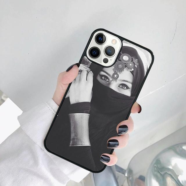 

Muslim Islamic Arabic Hijab Face Gril Eyes Koran Phone Case For iPhone 17 Air 15 Pro MAX 16 Plus 14 12 11 13 coque iPhone 11pro
