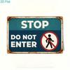 Metal Wall Art Retro STOP Sign Warning Tin Poster for Garage Home Decor