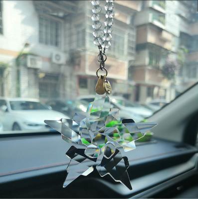 2021 Neujahr Weihnachten Kristall Stern Schneeflocke Weihnachtsanhänger Baumschmuck