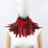 Natural Luxury Punk Cosplay Props Party Costume Necklace Feather Choker Neck Wrap Lace Collar