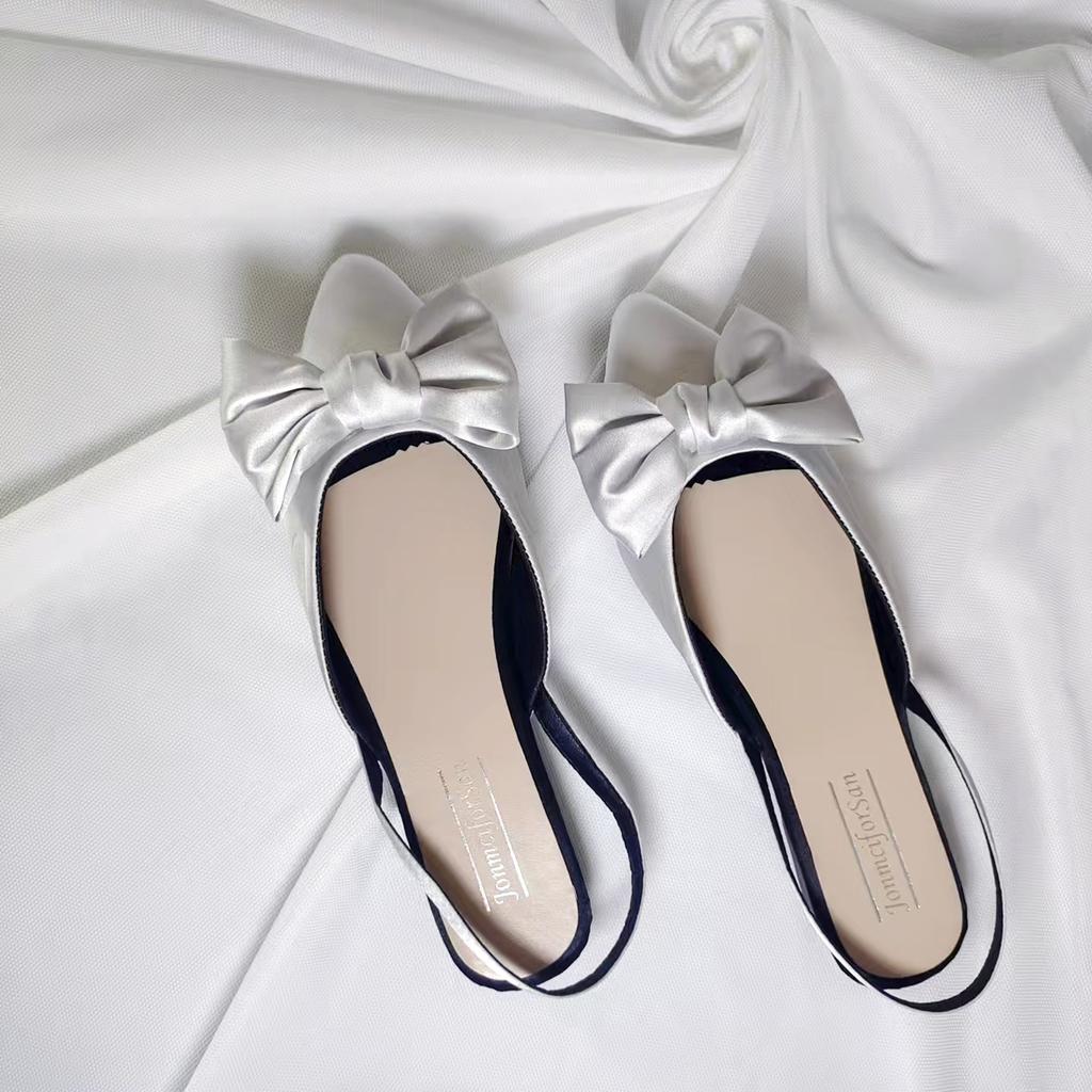 Fashion Bow-knot French Baotou Slippers for Women in Summer 2025 New Beautiful Semi-drag Mary Jane Sandals